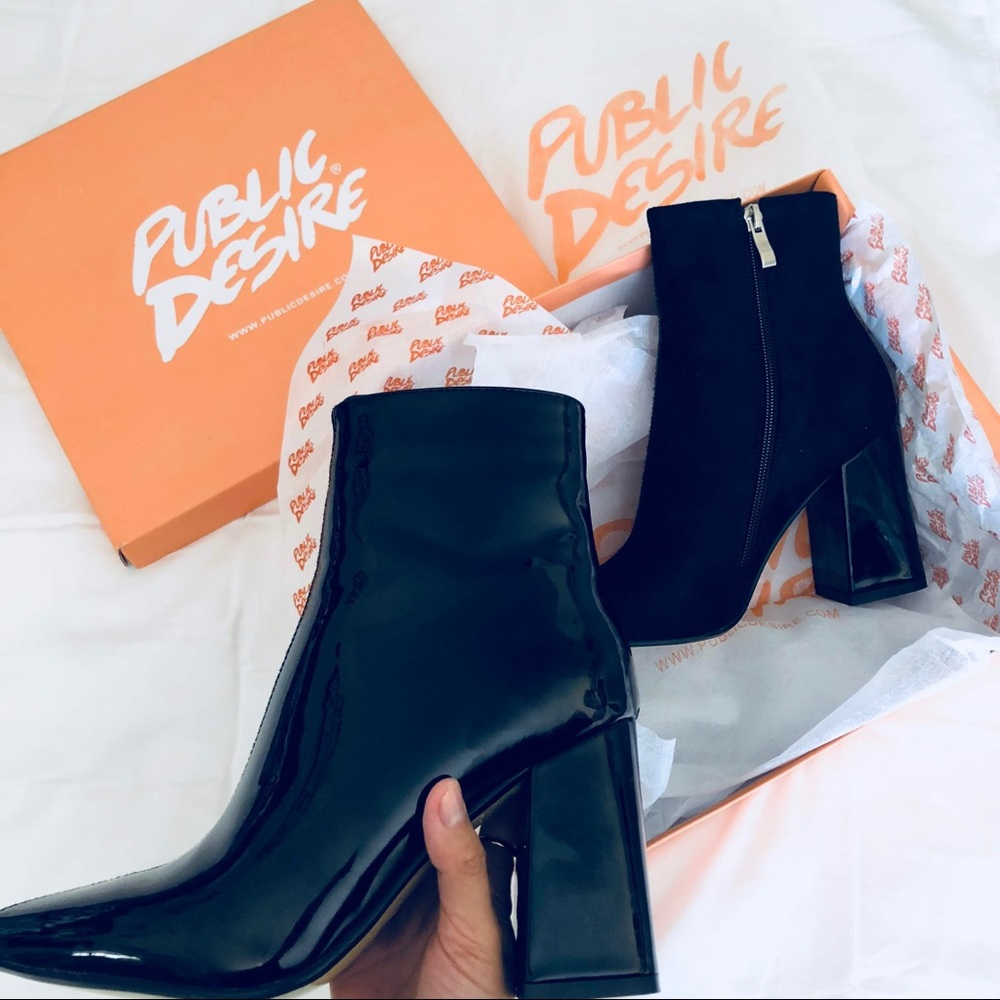 Public Desire Two tone Chaos Ankle Boots